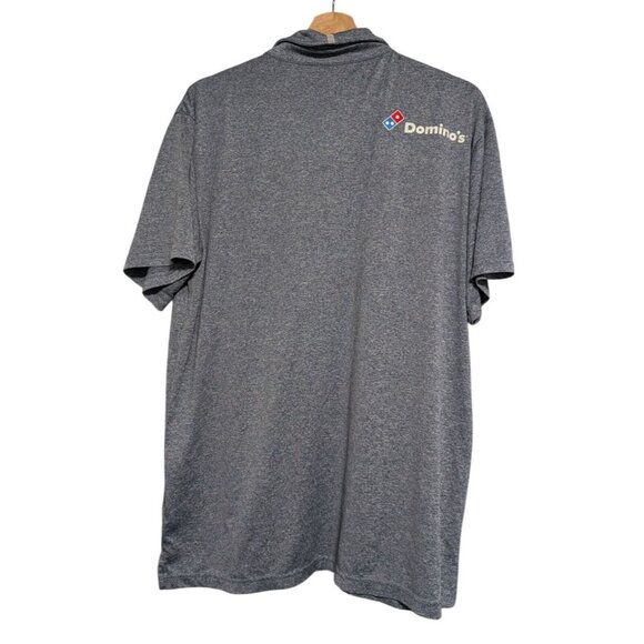 Dominos Pizza Gear Gray Button Polo Shirt Large Employee Uniform Mens Size L - Picture 2 of 8